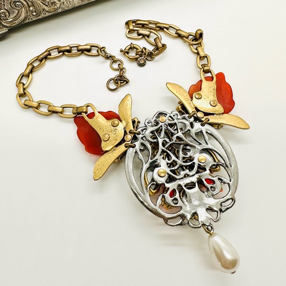 🔥 Vintage J Crew Crystal statement necklace - Picture 8 of 17